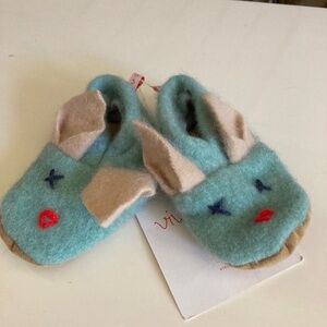 Viv & Joe Recycled Cashmere Bunny Baby Booties Size 3-6 Months